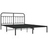 vidaXL Metal Bed Frame without Mattress with Headboard Black 183x213cm