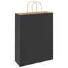 vidaXL Paper Bags 250 pcs with Handles Black 32x12x42 cm