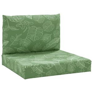 vidaXL Pallet Cushions 2 pcs Leaf Pattern Oxford Fabric