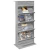 vidaXL Magazine Rack Grey Sonoma 70 x 41 x 156 cm Engineered Wood