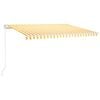 vidaXL Retractable Awning Yellow and White 450 x 350 cm