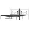 vidaXL Metal Bed Frame without Mattress with Headboard Black 180x200cm