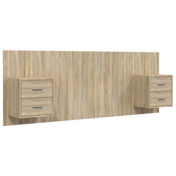 vidaXL Bed Headboard with Cabinets Sonoma Oak Engineered Wood
