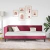 vidaXL Corner Bed Frame with Headboard Wine Red 90 cm x 190 cm Velvet