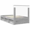 vidaXL Bed Frame Grey Sonoma 100 x 200 cm Solid Pine Wood