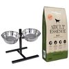 vidaXL Feeding Stand and Bowl with Dog Food Silver and Black