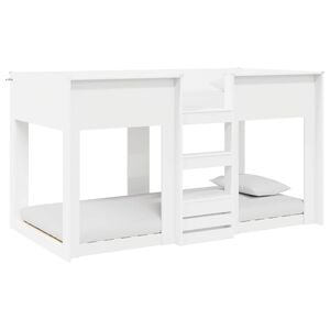vidaXL Bunk Bed for Kids White 75 x 190 cm Engineered Wood