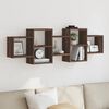 vidaXL Wall Shelf Brown Oak 129x18x42 cm Engineered Wood