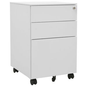 vidaXL File Cabinet | Light grey | Steel | Compact | Fully Extendable