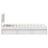 vidaXL Bed Frame with Headboard White 90 x 200 cm Solid Pine Wood
