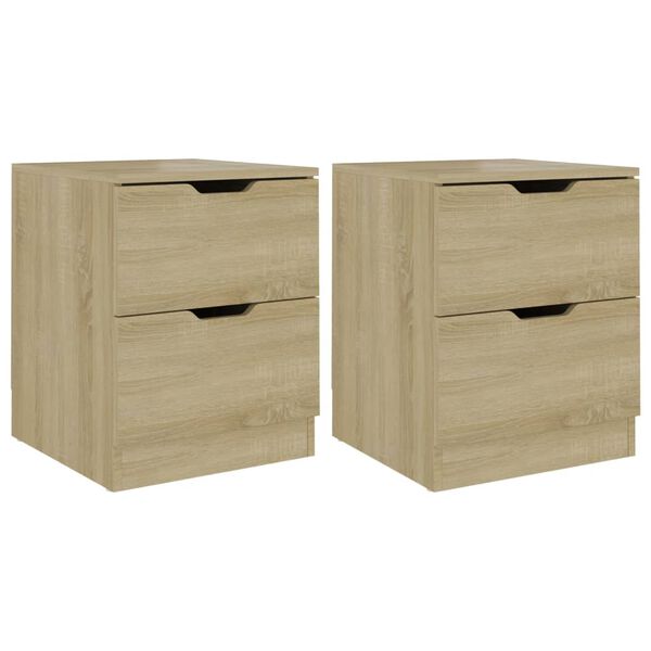 vidaXL Bedside Cabinets 2 pcs Sonoma Oak 40x40x50 cm Engineered Wood