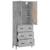 vidaXL Highboard Concrete Grey 69.5x34x180 cm Engineered Wood