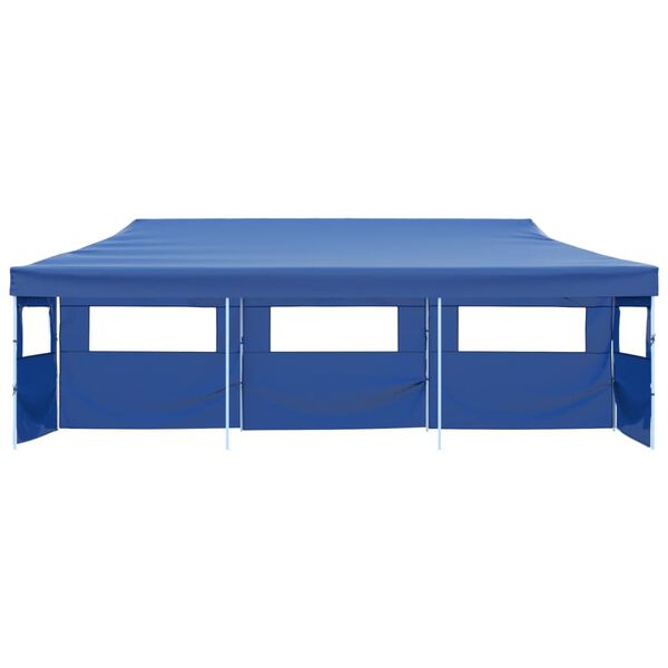 vidaXL Folding Pop-up Party Tent with 5 Sidewalls 3x9 m Blue