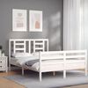 vidaXL Bed Frame without Mattress White 140x190 cm Solid Wood
