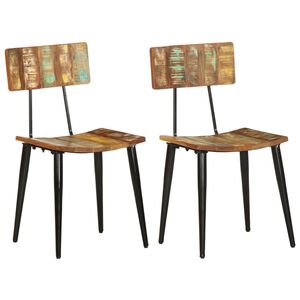 vidaXL Dining Chairs 2 pcs Solid Reclaimed Wood