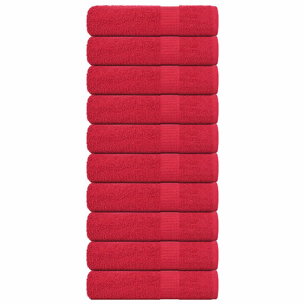vidaXL Bath Towels "FROGN" 10 pcs Red 100x150 cm 360 gsm