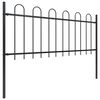 vidaXL Garden Fence with Hoop Top Steel 1248x80 cm Black