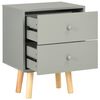 vidaXL Bedside Cabinets 2 pcs Grey 40x30x50 cm Solid Pinewood