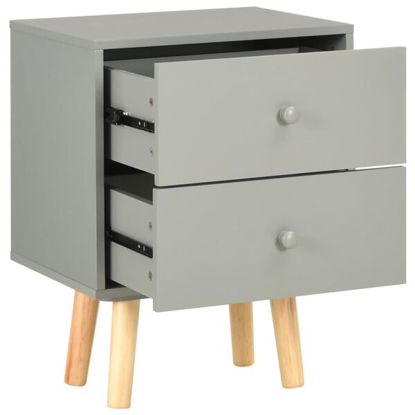 vidaXL Bedside Cabinets 2 pcs Grey 40x30x50 cm Solid Pinewood