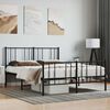 vidaXL Metal Bed Frame without Mattress with Footboard Black 140x200cm
