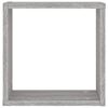 vidaXL Wall Cube Shelves 4 pcs Grey Sonoma 30x15x30 cm