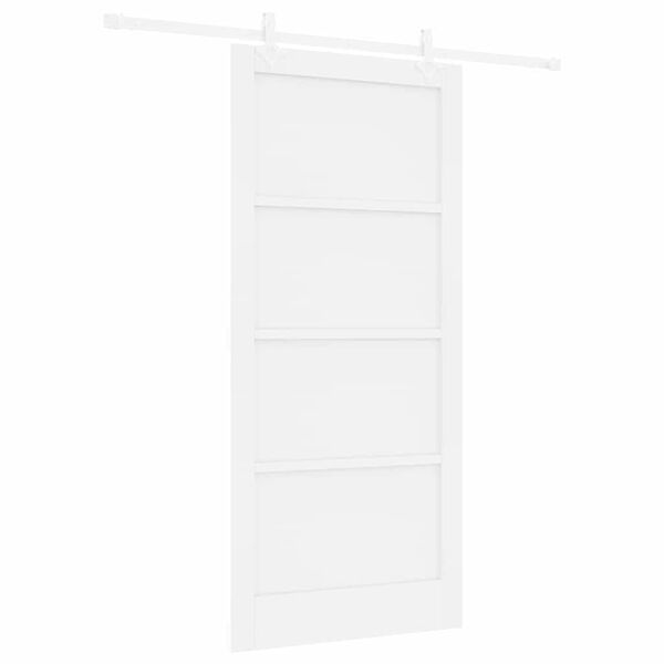 vidaXL Sliding Door White 93 x 202 cm Solid Pine Wood