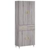 vidaXL Highboard Grey Sonoma 69.5x34x180 cm Engineered Wood