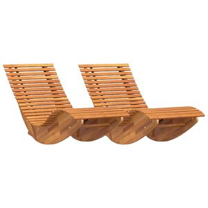 vidaXL Rocking Sun Loungers 2 pcs Acacia Wood