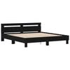 vidaXL Bed Frame with LED Black Oak 200 x 200 cm Engineered Wood