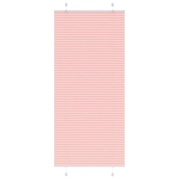 vidaXL Pleated Blind Pink 85x200 cm Fabric Width 84.4 cm Polyester