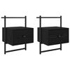 vidaXL Bedside Cabinet 2 pcs Black Oak 35 x 30 x 51 cm Engineered Wood