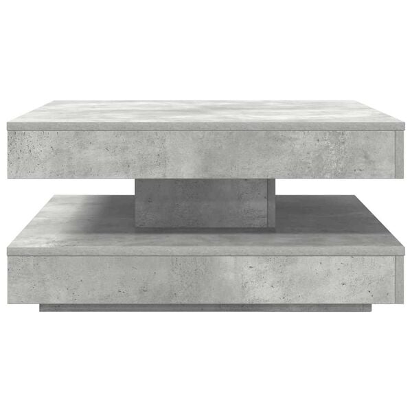 vidaXL Coffee Table 360-Degree Rotatable Concrete Grey 70x70x34.5 cm