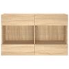 vidaXL TV Wall Cabinet with LED Lights Sonoma Oak 98.5x30x60.5 cm