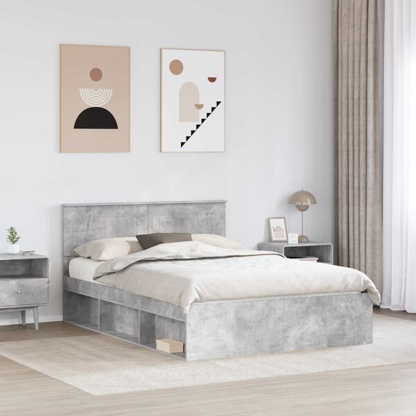 vidaXL Bed Frame with Headboard Concerte 140 x 190 cm Engineered wood