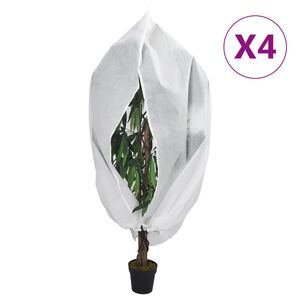 vidaXL Plant Fleece Covers with Zip 4 pcs 70 g/m&sup2; 2,36x2 m