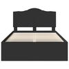 vidaXL Bed Frame with Headboard Black 120 x 190 cm Solid Pine Wood