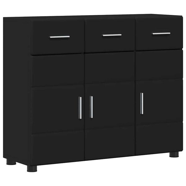 vidaXL Sideboard with Shelf Black 88.5 x 30.5 x 73 cm Engineered Wood