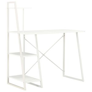 vidaXL Desk with Shelving Unit White 102x50x117 cm