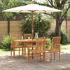 vidaXL Garden Dining Set 5 pcs Brown Solid Teak Wood