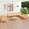 vidaXL 10 Piece Garden Lounge Set Solid Wood Pine