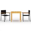 vidaXL 3 Piece Garden Dining Set Black