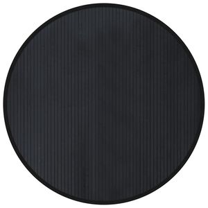 vidaXL Rug Round Black100 cm Bamboo