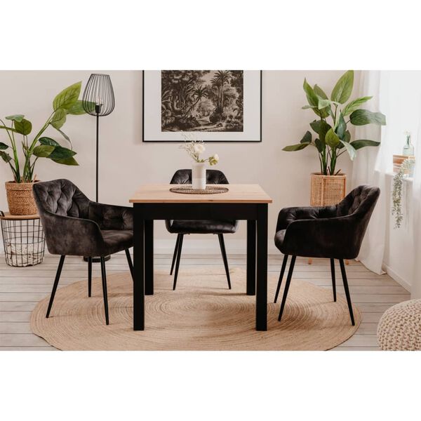 Finori Extendable Dining Table Coburg 80 Artisan Oak and Black