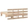 vidaXL Bed Frame with Headboard Brown 100 x 200 cm Solid Pine Wood