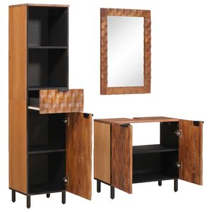vidaXL Bathroom Sets 3 pcs Acacia Brown Winish Solid Mango Wood