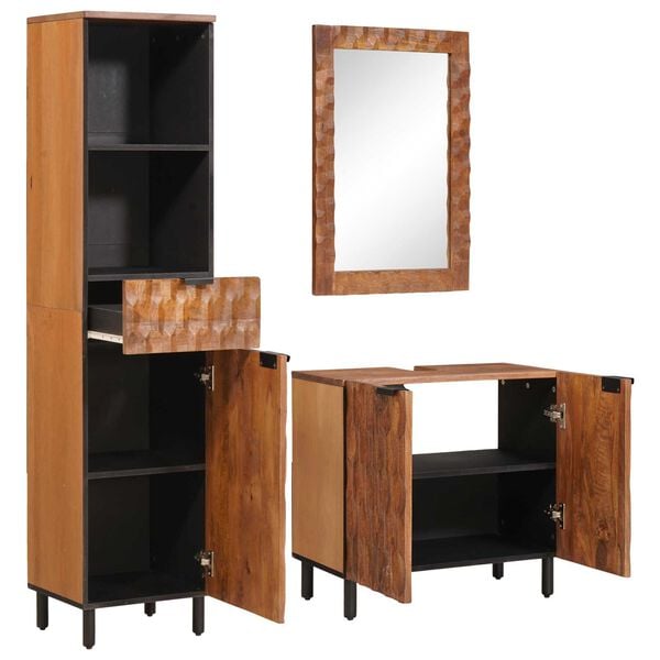vidaXL Bathroom Sets with Drawer Acacia Brown Winish Solid Mango Wood