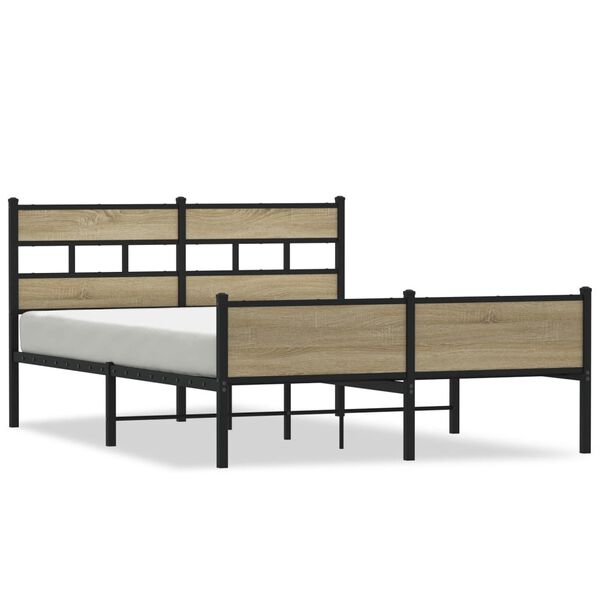 vidaXL Bed Frame without Mattress Sonoma Oak 137x190 cm Engineered Wood
