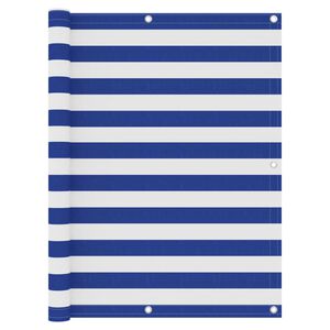 vidaXL Balcony Screen White and Blue 120x600 cm Oxford Fabric