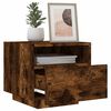 vidaXL Bedside Cabinet with LED Lights Smoked Oak 40x39x37 cm