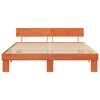 vidaXL Bed Frame with Headboard Wax Brown 180 x 200 cm Solid Pine Wood